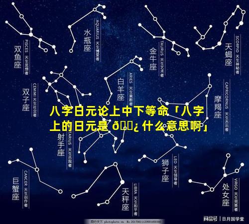 八字日元论上中下等命「八字上的日元是 🌿 什么意思啊」